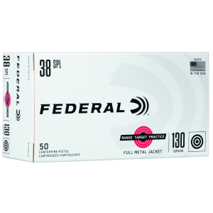 Federal RTP38130 Range & Target  38Special 130gr Full Metal Jacket 50 Per Box/20 Case