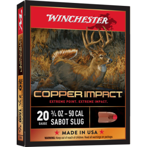 WINCHESTER COPPER IMPACT 20GA - 2.75" 3/4OZ SABOT 5RD 20BX/CS