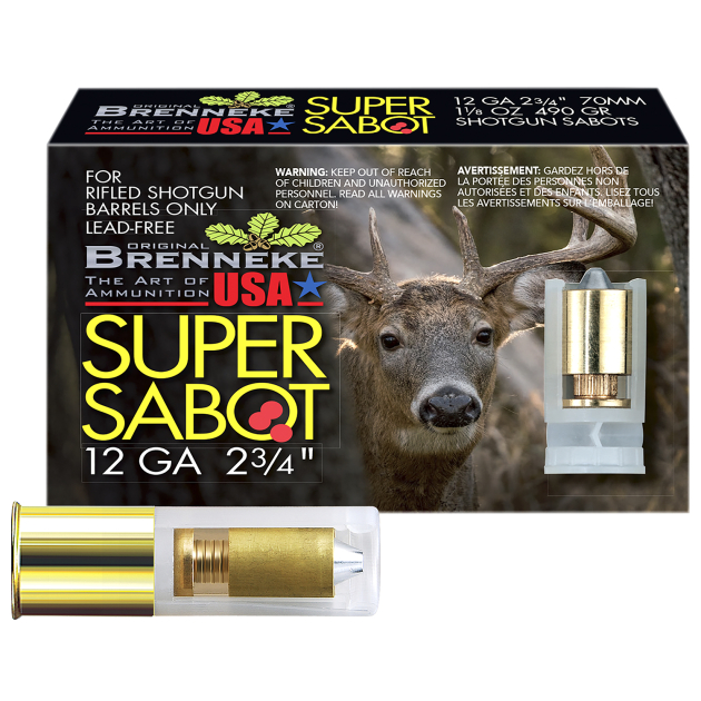 Brenneke SL122SUS SuperSabot  12Gauge 2.75" 1 1/8oz Sabot Slug Shot 5 Per Box/50 Case