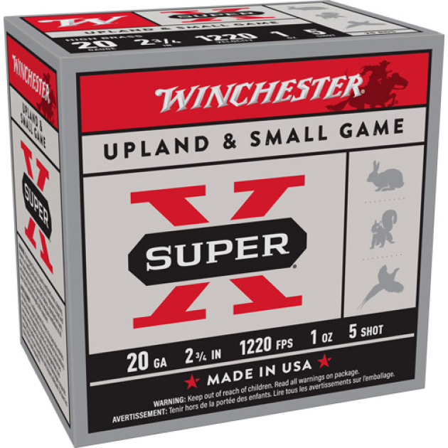 WINCHESTER SUPER-X 20GA 2.75" - 1OZ #5 1220FPS 25RD 10BX/CS