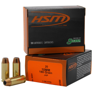 HSM 10MM15N20 Pro Pistol  10mm Auto 180 gr Jacket Hollow Point 20 Per Box/ 20 Case