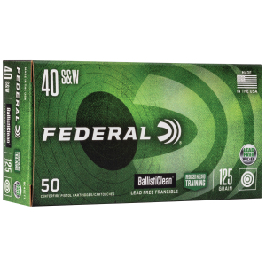 Federal BC40CT1 BallistiClean Reduced Hazard Training 40S&W 125gr Lead Free Frangible 50 Per Box/20 Case