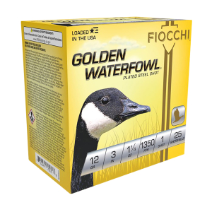 Fiocchi 123SGW1 Golden Waterfowl  12Gauge 3" 1 1/4oz 1Shot 25 Per Box/10 Case
