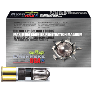 Brenneke SL122MBPM Special Forces Maximum Barrier Penetration Magnum 12Gauge 2.75" 1 3/8oz Slug Shot 5 Per Box/50 Case