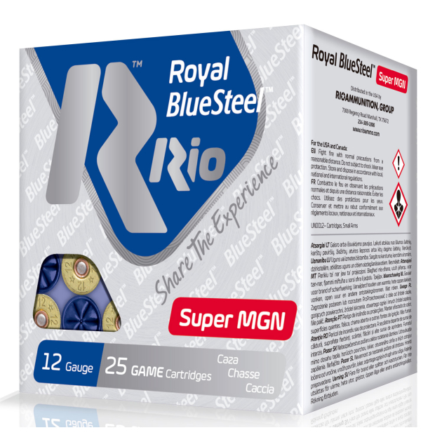 Rio Ammunition RBSSM402 BlueSteel Royal 12Gauge 3.50" 1 3/8oz 2Shot 25 Per Box/10 Case