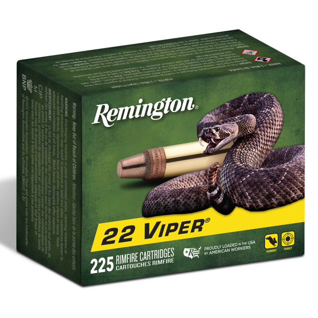 Remington Ammunition 21239 Viper  22LR 36gr Truncated Cone Solid 225 Per Box/10 Case
