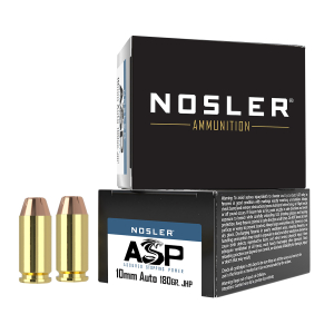 Nosler 51400 Assured Stopping Power Handgun 10mmAuto 180gr Jacketed Hollow Point 20 Per Box/20 Case