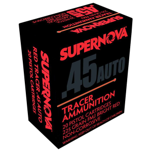 Supernova PMSN45ACR Red Tracer Non Corrosive 45ACP 225gr Full Metal Jacket 20 Per Box/50 Case