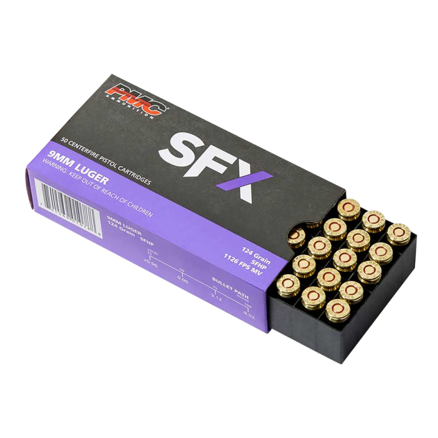 PMC 9SFX SFx  9mmLuger 124gr StarFire Hollow Point 50 Per Box/20 Case
