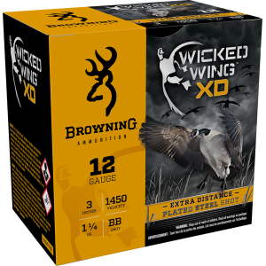 Browning Ammo B193411230 Wicked Wing XD  12Gauge 3" 1 1/4oz BBShot 25 Per Box/10 Case