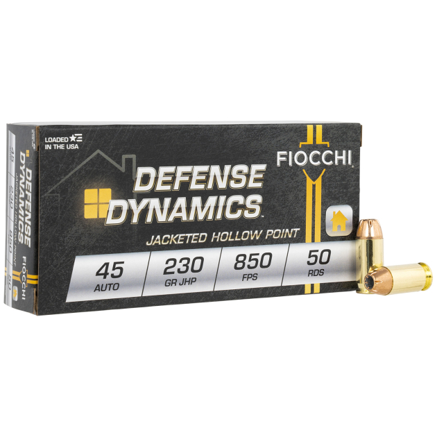 Fiocchi 45T500 Defense Dynamics  45ACP 230gr Jacketed Hollow Point 50 Per Box/10 Case