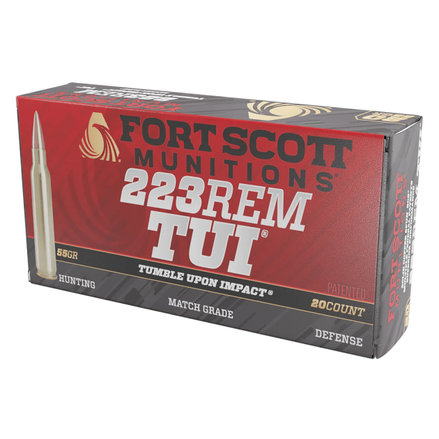 Fort Scott Munitions 223055SCV Tumble Upon Impact (TUI)  223Rem 55gr Solid Copper Spun 20 Per Box/25 Case