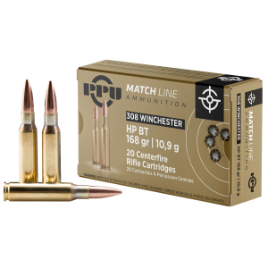 PPU PPM3082 Match  308Win 168gr Hollow Point Boat Tail 20 Per Box/10 Case