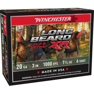 Winchester Ammo STLB2036 Long Beard XR Shot-Lok 20Gauge 3" 1 1/4oz 6Shot 10 Per Box/10 Case