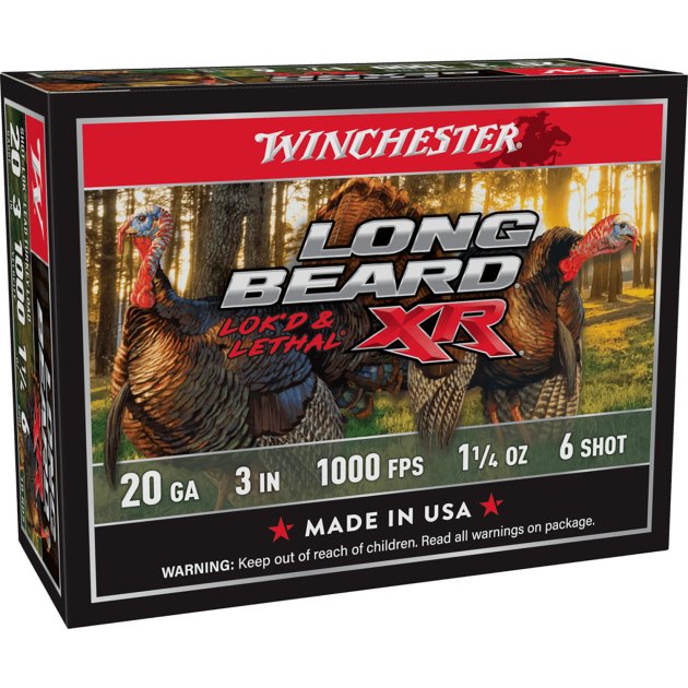 Winchester Ammo STLB2036 Long Beard XR Shot-Lok 20Gauge 3" 1 1/4oz 6Shot 10 Per Box/10 Case