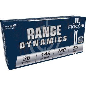 Fiocchi 38LA Range Dynamics  38Special 148gr Lead Wadcutter 50 Per Box/20 Case