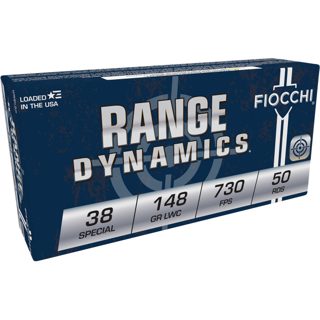 Fiocchi 38LA Range Dynamics  38Special 148gr Lead Wadcutter 50 Per Box/20 Case