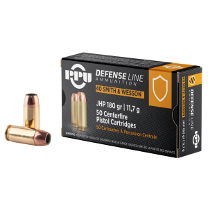 PPU PPD40 Defense  40S&W 180gr Jacketed Hollow Point 50 Per Box/10 Case