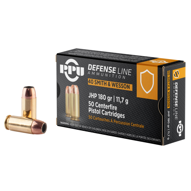 PPU PPD40 Defense  40S&W 180gr Jacketed Hollow Point 50 Per Box/10 Case