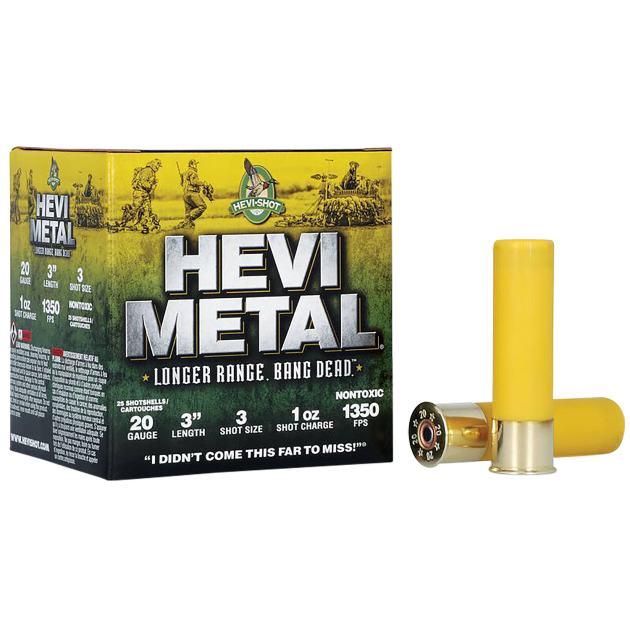 HEVI-Metal HS39003 HEVI-Metal Longer Range 20Gauge 3" 1oz 3Shot 25 Per Box/10 Case