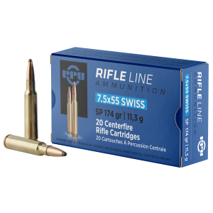 PPU PP7SS Metric Rifle  7.5x55mmSwiss 174gr Soft Point 20 Per Box/10 Case