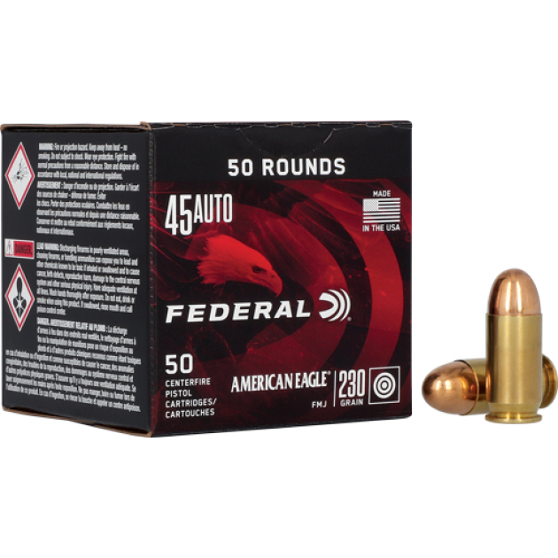 FEDERAL AE 45 ACP 230GR FMJ - 50RD 10BX/CS