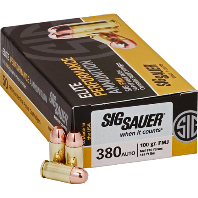 SIG 380 ACP 100GR FMJ - 50RD 20BX/CS