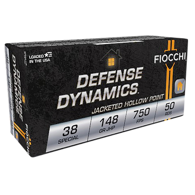 Fiocchi 38E Defense Dynamics  38Special 148gr Jacketed Hollow Point 50 Per Box/20 Case