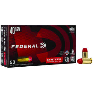 Federal AE40SJAP1 American Eagle Syntech Action Pistol  40S&W 205gr Total Syntech Jacket Flat Nose 50 Per Box/10 Case