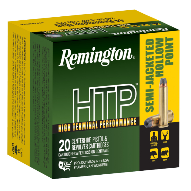 Remington Ammunition 23010 HTP  44RemMag 240gr Semi Jacketed Hollow Point 20 Per Box/25 Case