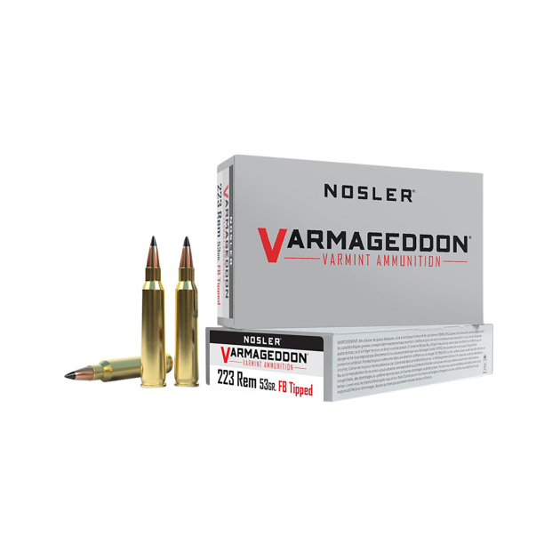 Nosler 65139 Varmageddon  223Rem 53gr Flat Base Tipped 20 Per Box/20 Case