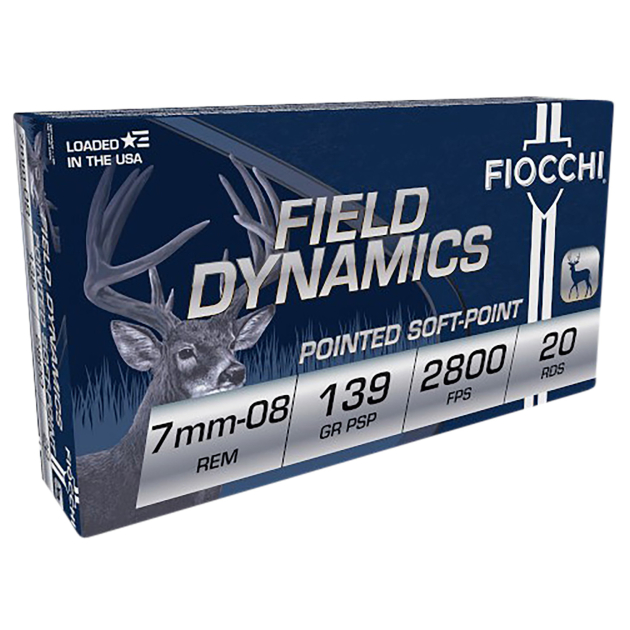 Fiocchi 7MM08B Field Dynamics  7mm-08Rem 139gr Pointed Soft Point 20 Per Box/10 Case