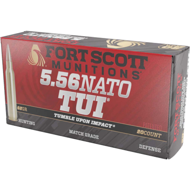 FORT SCOTT 5.56X45 62GR TUI - SOLID COPPER 20RD 25BX/CS