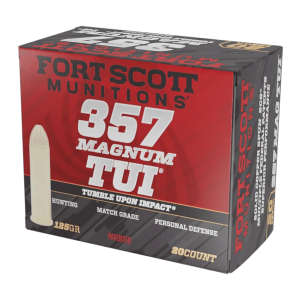 Fort Scott Munitions 357MAG125SCV Tumble Upon Impact (TUI)  357Mag 125gr Solid Copper Spun 20 Per Box/25 Case