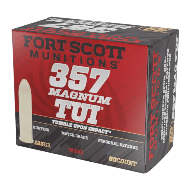 Fort Scott Munitions 357MAG125SCV Tumble Upon Impact (TUI)  357Mag 125gr Solid Copper Spun 20 Per Box/25 Case