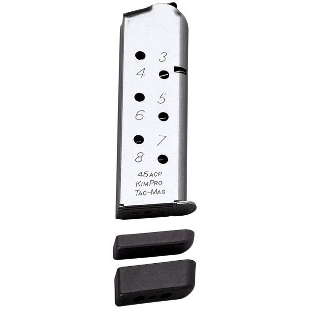 Kimber Mfg.,inc 1100721A Tac-Mag  8rd 45 ACP Silver Stainless Steel