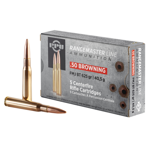 PPU PPRM50 Rangemaster  50BMG 625gr Full Metal Jacket 5 Per Box/20 Case