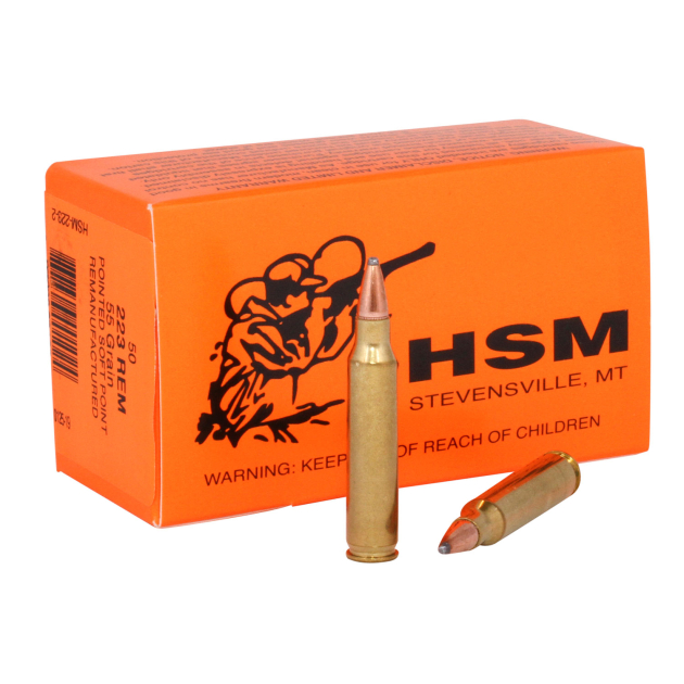 HSM 2232 Varmint  223 Rem 55 gr Soft Point 50 Per Box/ 20 Case