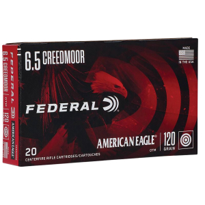 Federal AE65CRD2 American Eagle Rifle 6.5Creedmoor 120gr Open Tip Match 20 Per Box/10 Case