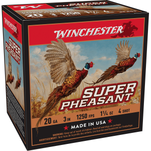 Winchester Ammo X203PH4 Super Pheasant Magnum High Brass 20Gauge 3" 1 1/4oz 4Shot 25 Per Box/10 Case