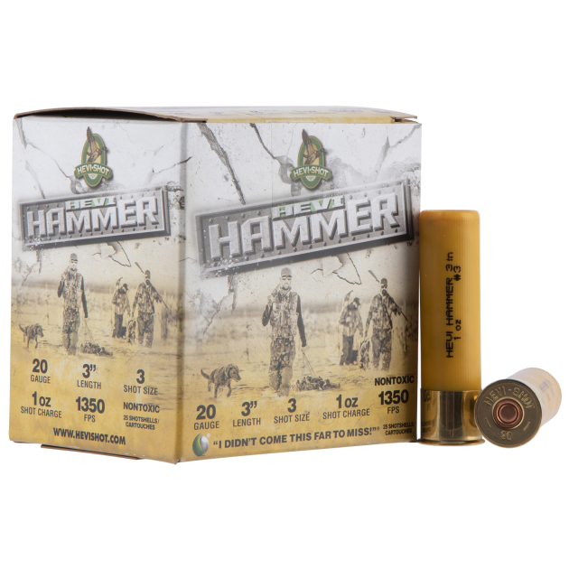 HEVI-Shot HS29003 HEVI-Hammer  20Gauge 3" 1oz 3Shot 25 Per Box/10 Case