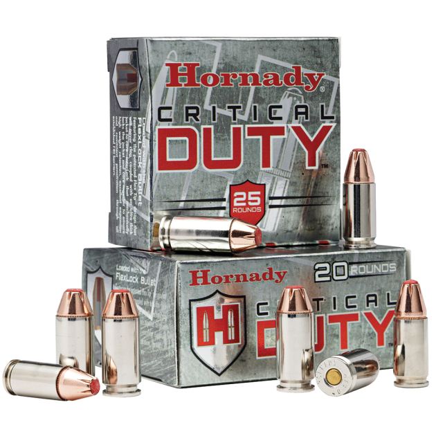 Hornady 90236 Critical Duty  9mmLuger 135gr Hornady FlexLock 25 Per Box/10 Case
