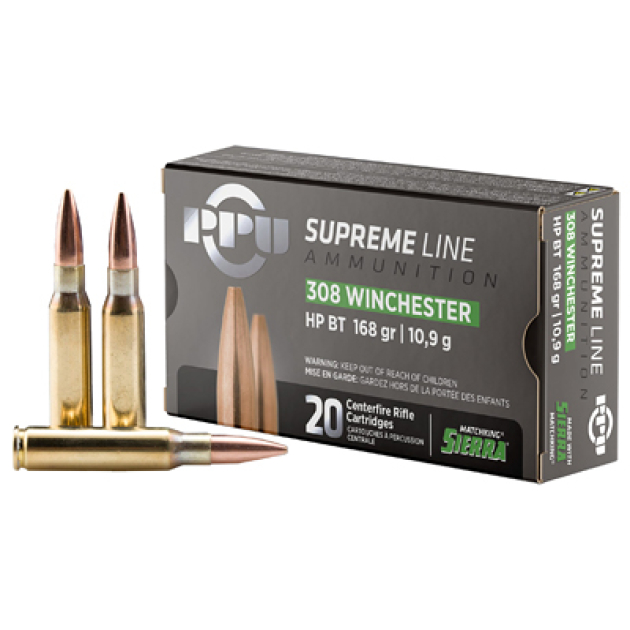 PPU SUPREME 308WIN 168GR HPBT 20/200
