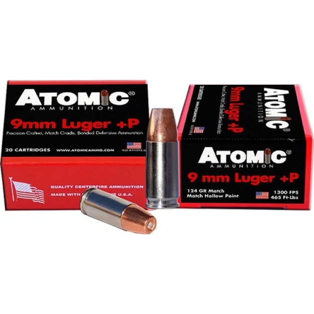 ATOMIC 9MM LUGER +P 124GR JHP - 20RD 10BX/CS