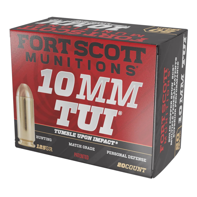 Fort Scott Munitions 10MM124SCV Tumble Upon Impact (TUI)  10mmAuto 125gr Solid Copper Spun 20 Per Box/25 Case