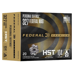 Federal P327HST1S Premium Personal Defense 327FederalMag 104gr Jacketed Hollow Point 20 Per Box/10 Case