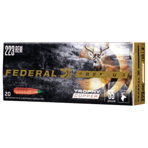 Federal P223TC1 Premium  223Rem 55gr Trophy Copper 20 Per Box/10 Case
