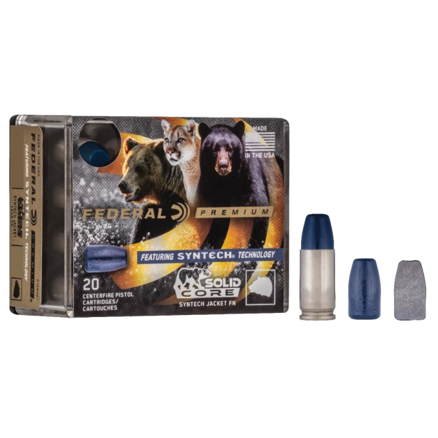 Federal P40SHC1 Premium  40S&W 200gr Solid Core Synthetic Flat Nose 20 Per Box/10 Case