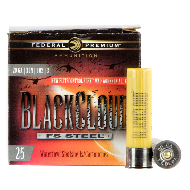 Federal PWBX2093 Black Cloud FS 20Gauge 3" 1oz 3Shot 25 Per Box/10 Case