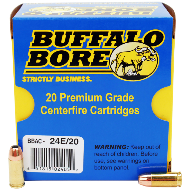 Buffalo Bore Ammunition 24E20 Personal Defense Strictly Business 9mmLuger +P 124gr Jacket Hollow Point 20 Per Box/12 Case